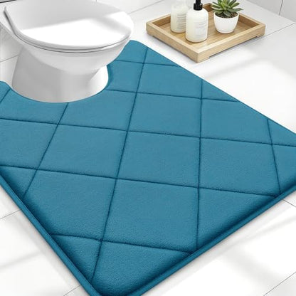 OLANLY Memory Foam Toilet Rugs U-Shaped 24x20, Ultra Soft and Absorbent