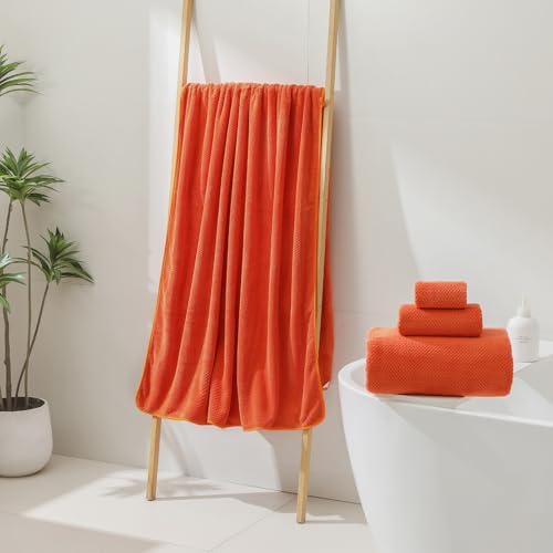 YTYC 39x78 Bath Sheets,Towels for Bathroom,Burnt Orange,2-Pieces