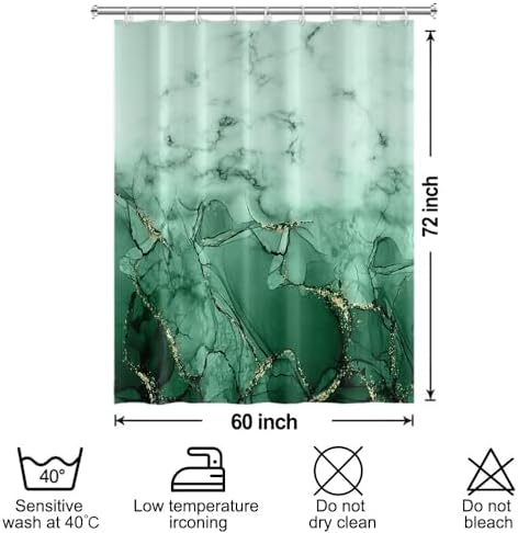 Green Marble RV Stall Waterproof Shower Curtain 60x72 inches