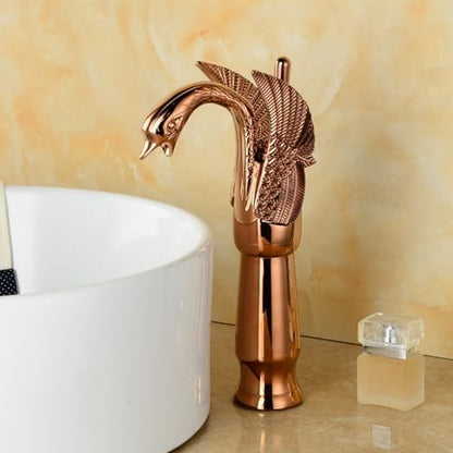 Vintage Rose Gold Bathroom Faucet Retro Brass Hot & Cold Water Sink Mixer Tap Elegant Design Easy Installation Perfect for Modern & Classic Bathrooms