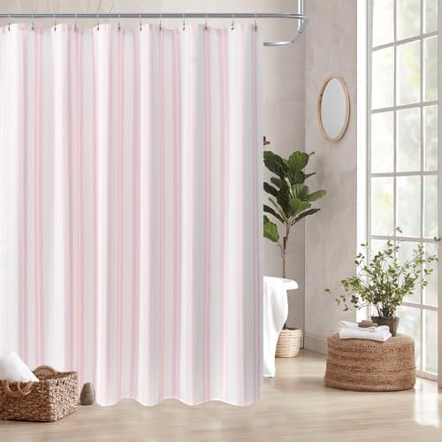 ORTIGIA 3 in 1 Waterproof Shower Curtain PEVA Liner Set 72x84 Inch,Pink