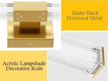 Ralbay Matte Gold 40inch Bathroom Vanity Lights Fixtures Over Mirror 32W Modern LED Modern LED Gold Vanity Light for Bathroom(5500K White Light)