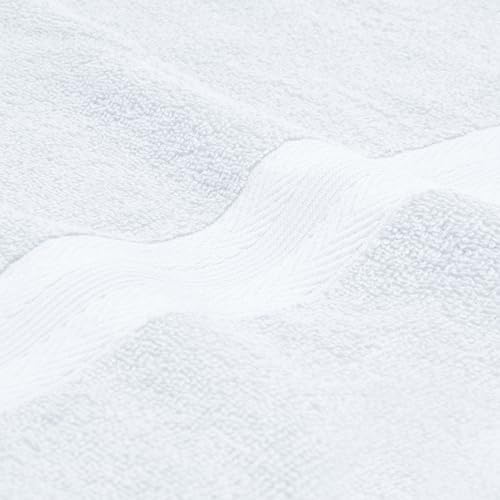 BOUTIQUO Ultra Soft 6-Piece Hand Towel Set 16x28-100% Ringspun Cotton - Durable & Highly Absorbent Hand Towels - Ideal for use in Bathroom, Kitchen, Gym, Spa & General Cleaning - White