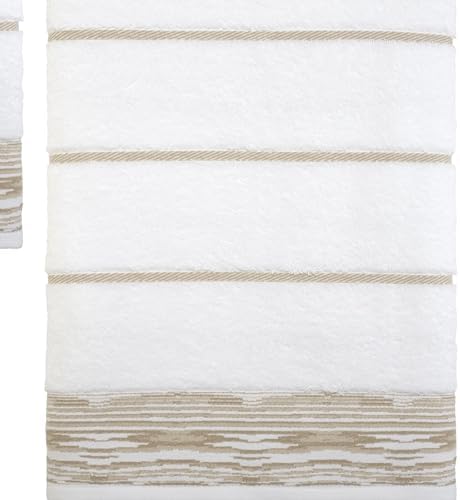 Nicole Miller - Towel Set, Heavyweight & Absorbent Jacquard Woven Cotton Towels, Set of 4, Dorm Room Essentials (Sydney Collection)