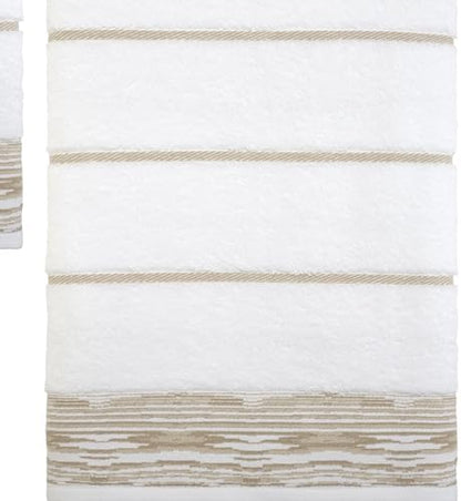 Nicole Miller - Towel Set, Heavyweight & Absorbent Jacquard Woven Cotton Towels, Set of 4, Dorm Room Essentials (Sydney Collection)