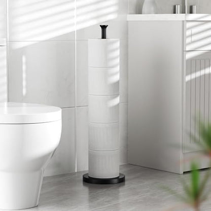Toilet Paper Holder Stand(with Reserve Function), Free-Standing Spare Rolls Storage Holder, Stainless Steel, Modern Design