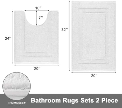 SHACOS Soft Microfiber Bathroom Rugs Set 2 Pieces with Toilet Rug