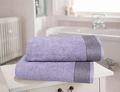 BELIZZI HOME Ultra Soft 2 Pack Oversized Cotton Bath Towels, 28x55 inches, Purple