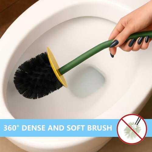 Deep & Sturdy Toilet Bowl Brush with Holder - Orange Bowl Brush - Durable Scrubbing - Toilet Cleaners - Household Essentials - Bathroom Cleaner - Cleaning Supplies - Household Supplies
