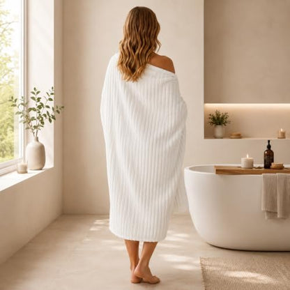 3 Pack Bath Towel Set, 40"x80" Oversized Bath Sheet, White
