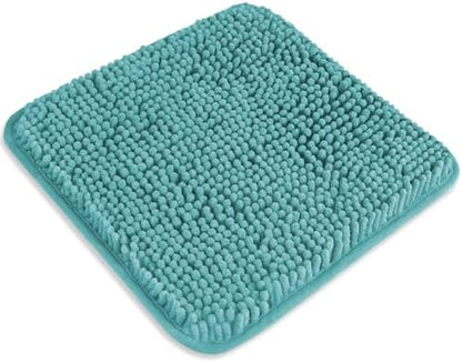 Small Bathroom Rug 12"x12" – Washable and Absorbent Mini Bath Mat, Non Slip, Thick Soft Chenille Bath Rugs for Bathroom, Shower, Locker Rug(Teal)