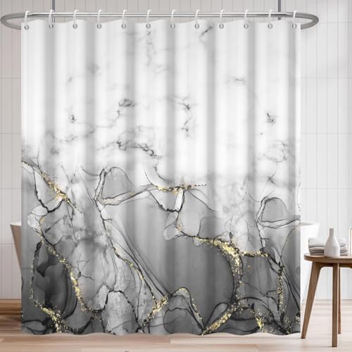 Gray Extra Long Waterproof Shower Curtain 72x84 inches