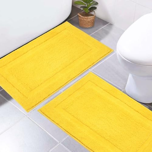 SHACOS Soft Microfiber Yellow Bathroom Rugs Sets 2 Pieces 32x20 inch