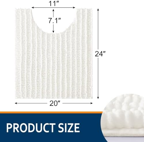 Smiry Bathroom Toilet Rugs U Shaped 24X20, Chenille Bath mats for Toilet