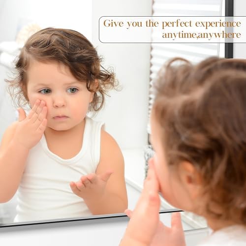 Fun Memories Black Bathroom Mirror 20x30 Inch Bathroom Vanity, Metal Black Frame Large Mirror, Modern Wall Mirror for Bathroom, Tempered Glass, Farmhouse, Horizontally or Vertically