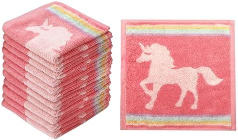 ORIGINAL KIDS Wash Cloth - 100% Cotton Set of 12 Washcloths - Pink Multi