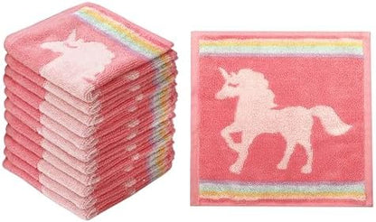 ORIGINAL KIDS Wash Cloth - 100% Cotton Set of 12 Washcloths - Pink Multi