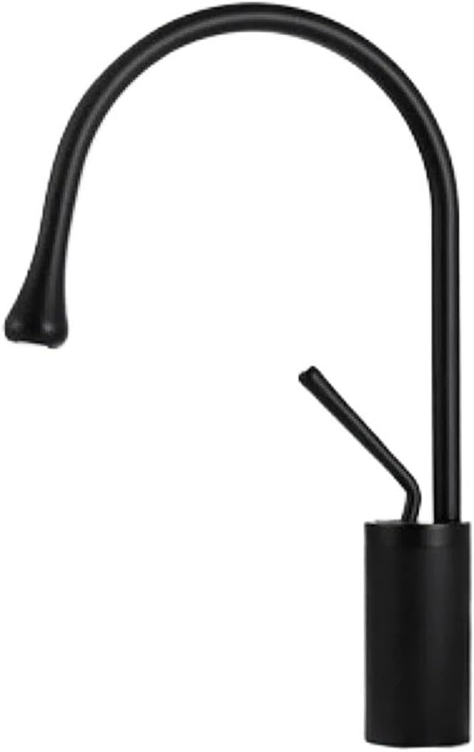 Modern Basin Faucet Brushed Gold Black Silver Faucet Deck Mounted Basin Sink Tap Mixer Hot Cold Brass Tap for Bathroom(Black Medium)