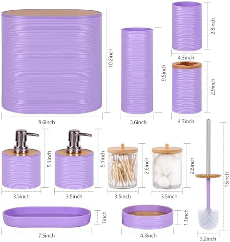 25 PCS Purple Bathroom Accessories Set丨Shower Curtain Bathroom Accessory