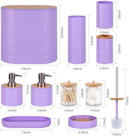 25 PCS Purple Bathroom Accessories Set丨Shower Curtain Bathroom Accessory