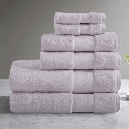 Madison Park 100% Turkish Cotton 600 GSM Bath Towel Set, 6 Piece, Lavender