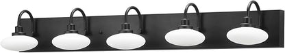 Matt Black LED Vanity Light Fixtures,5-Light Bathroom Vanity Lamp Wall Sconce Light,Wall Lamp Over Mirror,Modern Bath Light for Bathroom,Hallway,3000K-6000K,Selectable,Dimmable