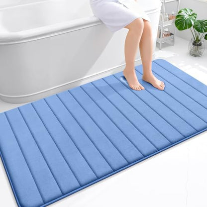 OLANLY Memory Foam Large Bath Mat 59x34, Super Soft Absorbent Bathroom Rugs