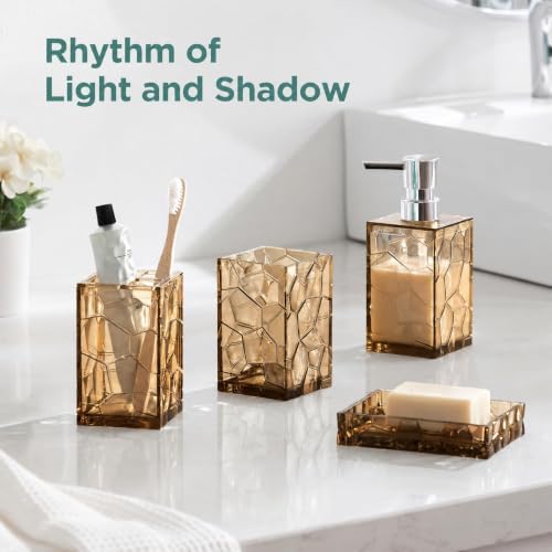 HBlife Bathroom Accessories Set, Acrylic Bathroom Counter Set of 4