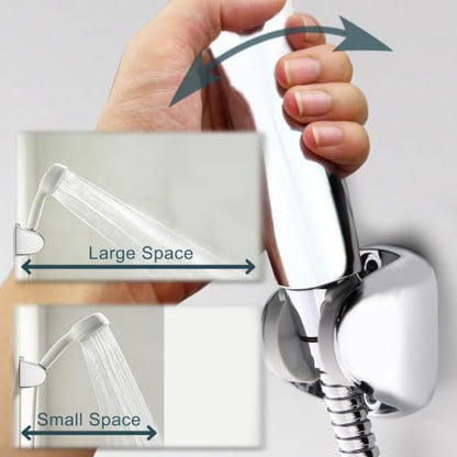 YOO.MEE Wall Mount Shower Bracket, Wide Angle Adjustment, Screw Fix, Chrome