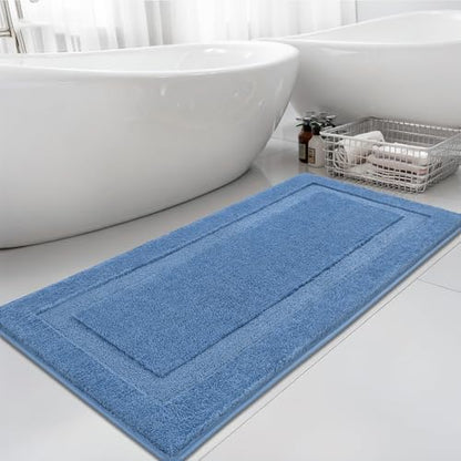 SHACOS Soft Microfiber Bathroom Rugs Set of 2 Pieces, Blue