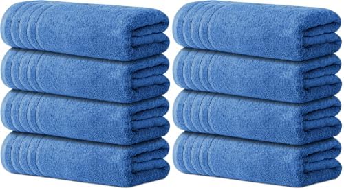 Avalon Towels Bath Towels Set of 4, Size 30 x 60 Inches - 60% Cotton, 40% Viscose Made from Bamboo, Soft and Absorbent, Quick Drying, Lightweight, Perfect for Daily Use (Pack of 2)