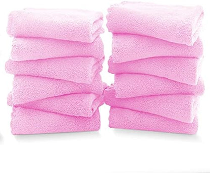 TENSTARS 12 Pack Premium Washcloths Set - Quick Drying- Soft Microfiber Coral Velvet Highly Absorbent Wash Clothes - Multipurpose Use as Bath, Spa, Facial, Fingertip Towel (Frozen Berry)