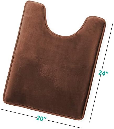 Clara Clark Bathroom Rugs, Velvet Memory Foam Bath Mat, Non-Slip, Machine Washable Bath Rugs - Dries Quickly, Ultra Soft Plush Bath Mats for Bathroom, 20 x 24, Chocolate Brown