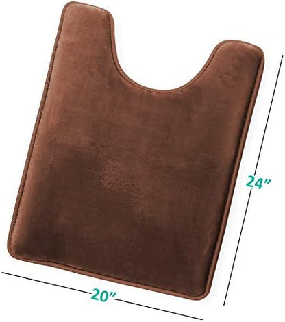 Clara Clark Bathroom Rugs, Velvet Memory Foam Bath Mat, Non-Slip, Machine Washable Bath Rugs - Dries Quickly, Ultra Soft Plush Bath Mats for Bathroom, 20 x 24, Chocolate Brown