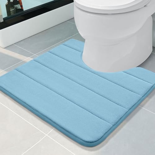 Buganda Memory Foam U-Shaped Toilet Rugs 20 x 20, Absorbent Bathroom mat