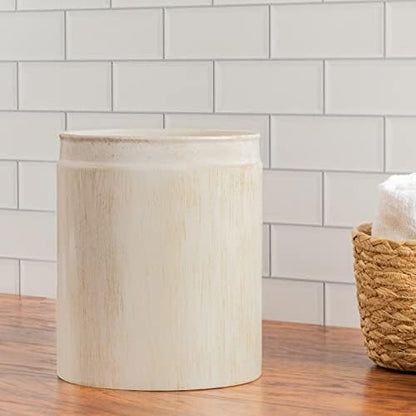 Creative Scents Rustic Luxe Small Bathroom Trash Can 1.53 Gal / 5.8L - Oval Bathroom Garbage Can Bin for Modern Farmhouse Decor - Small Waste Basket for Bathroom and Bedroom