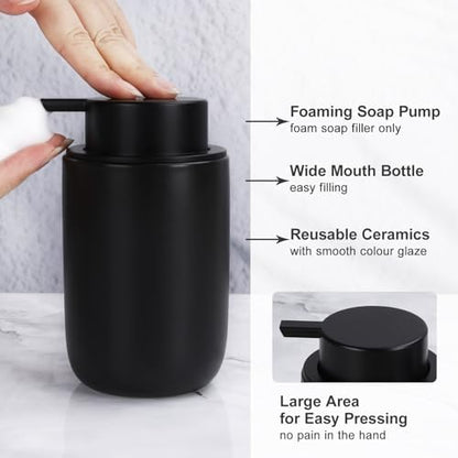 BosilunLife Black Ceramic Bathroom Accessories Set of 4