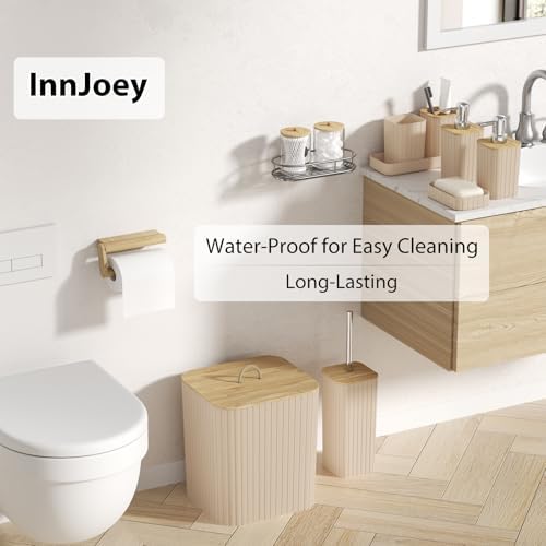 Bathroom Accessory Set - 25PC Bathroom Sets with Shower Curtain and Rugs, Beige Bathroom Set, Bathroom Accessories Set, Shower Curtain Sets with Rugs, Trash Can & Soap Dispenser