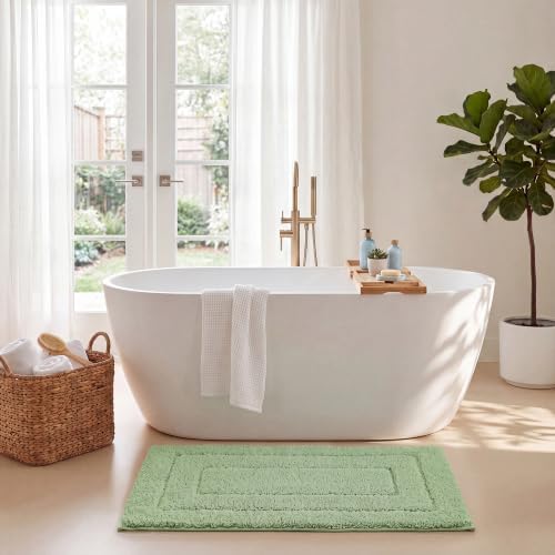 GRANNY SAYS Sage Green Bathroom Rug 24" x 36", Non-Slip Bath Mat