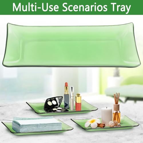 Haturi Glass Bathroom Accessories Set, Green Bathroom Set, 4 Pcs