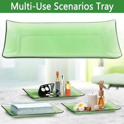 Haturi Glass Bathroom Accessories Set, Green Bathroom Set, 4 Pcs