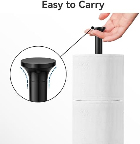 Toilet Paper Holder Stand(with Reserve Function), Free-Standing Spare Rolls Storage Holder, Stainless Steel, Modern Design