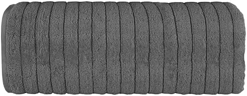Elegant Comfort 100% Turkish Cotton Corduroy Ribbed Luxury Jumbo Bath Towel Ultra Soft - 35 x 70 Inch - Luxury Spa Premium Hotel Quality Highly Absorbent and Quick Dry Large Bath Towel, Gray