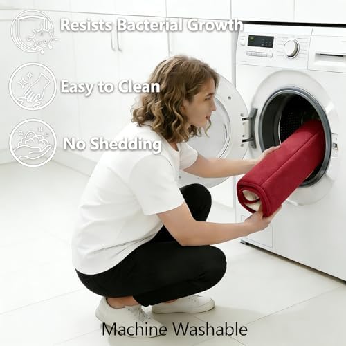 Memory Foam Bath Mat Set 3 Piece，Super Soft Absorbent Bathroom Rug Non Slip, Quick Dry,Machine Wash, Perfect Plush Bathroom Rugs,Home Decor Accessories,Burgundy