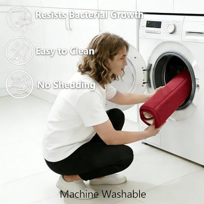 Memory Foam Bath Mat Set 3 Piece，Super Soft Absorbent Bathroom Rug Non Slip, Quick Dry,Machine Wash, Perfect Plush Bathroom Rugs,Home Decor Accessories,Burgundy