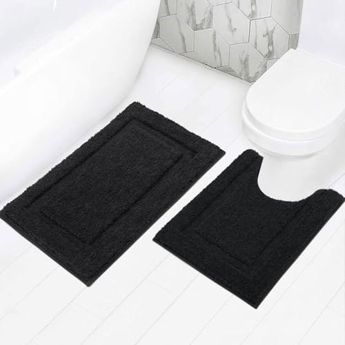 SHACOS Soft Microfiber Bathroom Rugs Set 2 Pieces with Toilet Rug