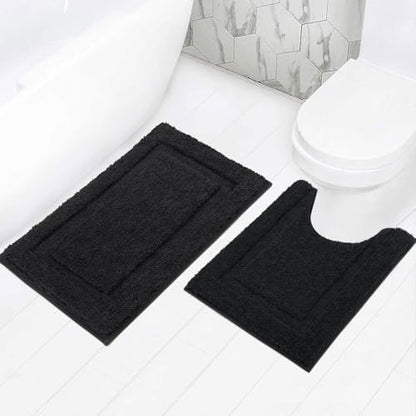 SHACOS Soft Microfiber Bathroom Rugs Set 2 Pieces with Toilet Rug
