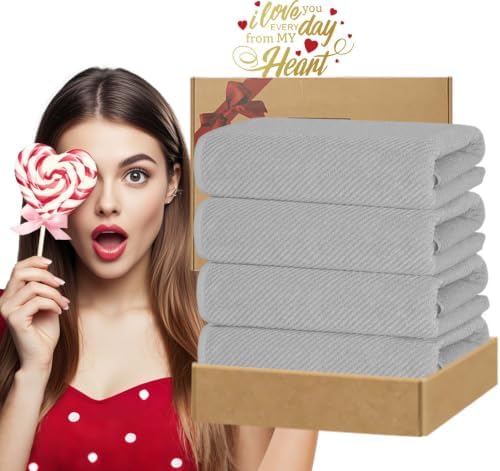VOOVA & MOVAS 6PC Towel Set, 100% Cotton, Gray