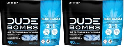 Dude Bombs - Toilet Stank Eliminator - Fresh Scent 2-in-1 Stank Eliminator + Toilet Bowl Freshener - Refreshing Blend of Lavender, Cedar, Lime, and Eucalyptus- Pods 40 Count (Pack of 2)