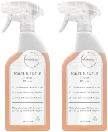 naturally it's clean Bathroom Cleaner | Toilet, Tub, Tile, Shower & Sink | Plant-Based Enzymes | Removes Soap Scum & Hard Water Buildup | Odor Eliminator | Septic Safe | Made in USA - 2 Pack
